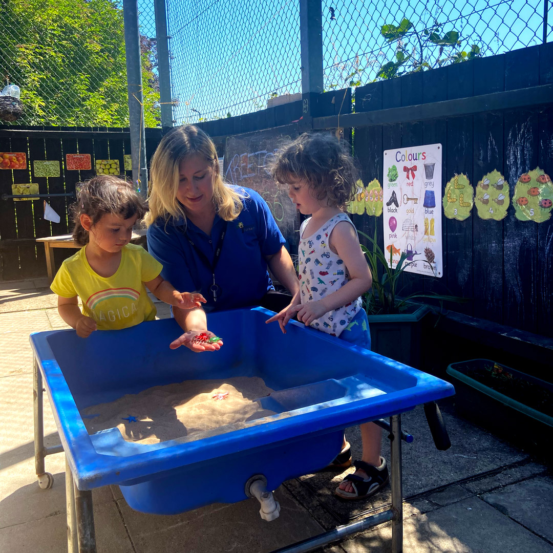 Our sandpit is always very popular with the children